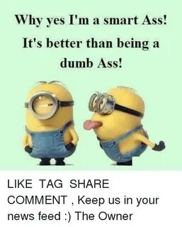 Why Yes I'm a Smart Ass! It's Better Than Being a Dumb Ass! 