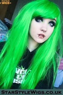 Long Green Wig With Bangs Fashion Wigs Scene hair bangs, Sho