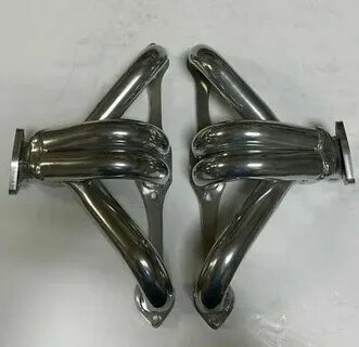 SBC Chevy Black Coated Hugger Headers Shorty Street Rod Hard