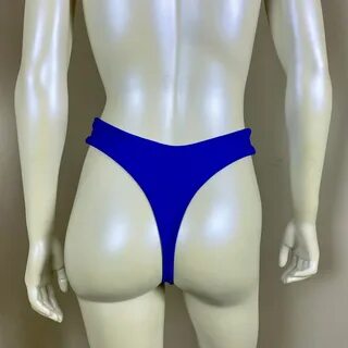 Royal Blue Retro V Thong Bikini Bottoms floragardenhotels Cl