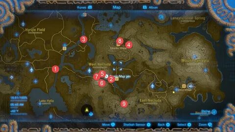 Zelda: Breath Of The Wild: All Shrine Locations And Maps Nin