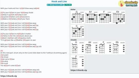 Chord: Hook and Line - The Kills - tab, song lyric, sheet, g