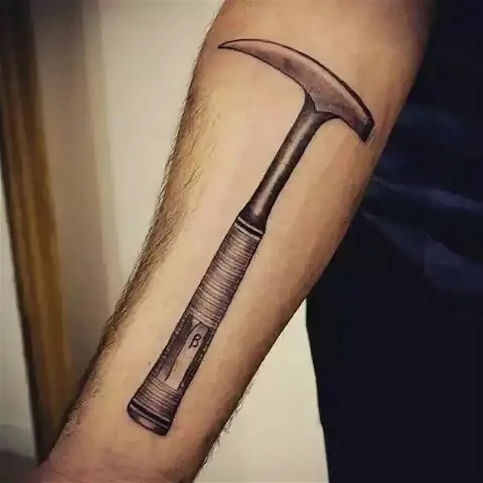 Geological hammer tattoo - love the dedication Hammer tattoo