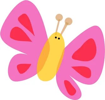 Cute Pink Butterfly Clipart - Cute Butterfly Vector Png Tran