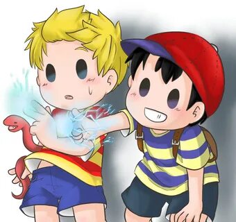 Safebooru - 2boys black hair blonde hair lucas male focus mi