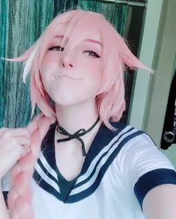 Astolfo femboy cosplay.