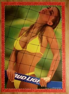 Сексуальная девочка пиво плакат Bud Budweiser пляжный волейб
