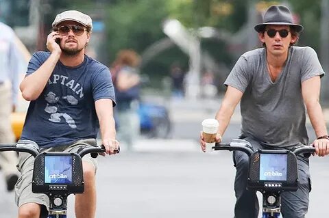 Велосипедисты Леонардо ДиКаприо и Лукас Хаас в Нью-Йорке СПЛ