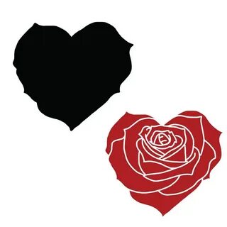 Heart-shaped Rose SVG Layered Rose Svg Flower SVG Heart Etsy
