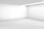 White empty room. 3d modern blank interior. Vector home back