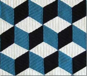 Sols(tr)ikke: Isometrisk Crochet rug, Crochet blanket patter