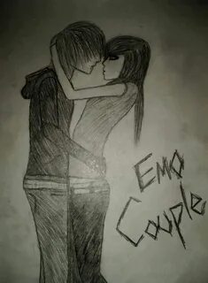 Emo Couple drawing. Emo couples, Couple drawings, Emo love