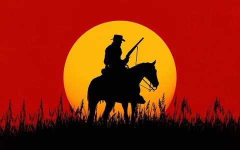 silhouette cowboy red dead redemption 2 5k Mac Wallpaper Dow