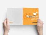 Square Half Fold Brochure Mockups on Behance