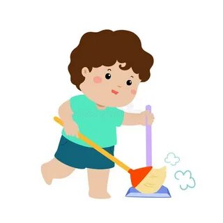 Kid Sweeping Stock Illustrations - 530 Kid Sweeping Stock Il