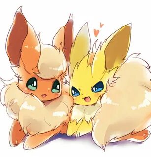 Flareon & Jolteon - By @whitelate Cute pokemon pictures, Pok