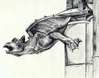 Pin by Елена Елена on готика Gargoyle drawing, Art drawings 