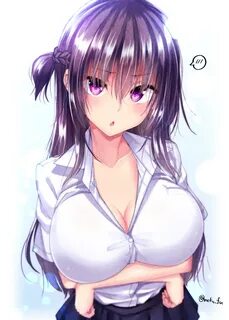 Safebooru - :o 1girl arms under breasts bangs black skirt bl