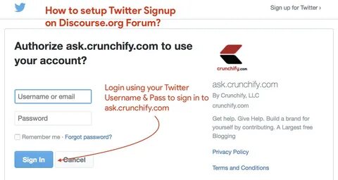 How to Add Twitter Signup Option (OAuth2) on Discourse.org f