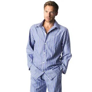 Men's Dark Blue And White Striped Adult Pyjamas - Buy Adult 