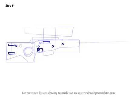 Step by Step How to Draw Bolt-Action Sniper Rifle from Fortn