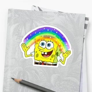 spongebob imagination meme Sticker by sluggishsloth Imaginat