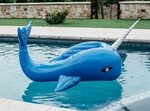 Narwhal Whale Inflatable Premium Quality Pool Float: by Mimo
