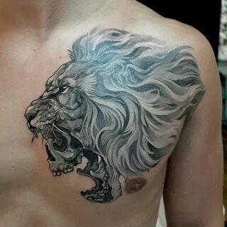 Pin by Todd Neylon on ink Lion chest tattoo, Mens lion tatto