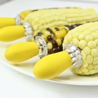 Foxtop Stainless Steel Corn Cob Holders with Silicone Handle