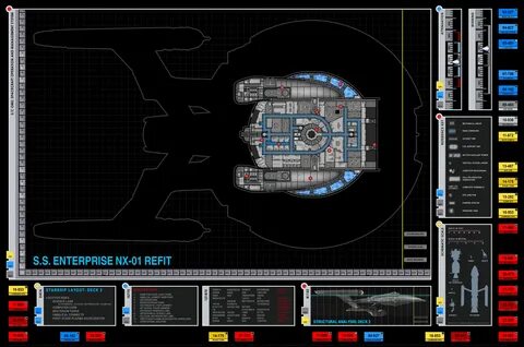 S.S. Enterprise NX-01 Refit Engineering Plans and Technical 