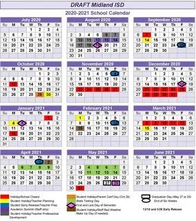 Midland ISD - Our proposed school calendar for 2020-21 are... Facebook