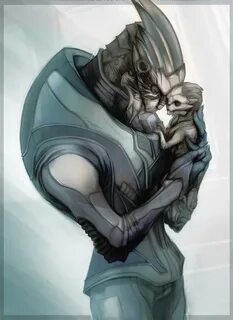Папочка Гаррус - Фан арт Mass Effect 2