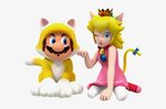 Black And White Library Cat Mario And Cat Peach By - Super M