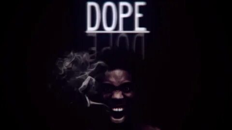 dope word with smokey man face in black background hd dope W