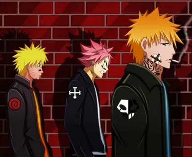 Safebooru - 3boys bandaid bleach blonde hair brick backgroun