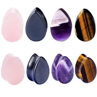 2pcs Natural Stone Ear Plugs Solid Ear Gauges Earskin Expand
