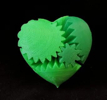 Valentine's Day Geek Love 3D Printed Mechanical Gear Heart E
