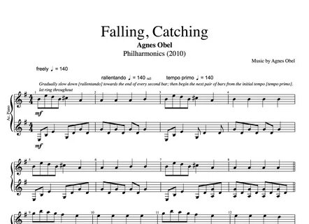 "Falling, Catching" - Agnes Obel Piano: Sheet Music - Play L