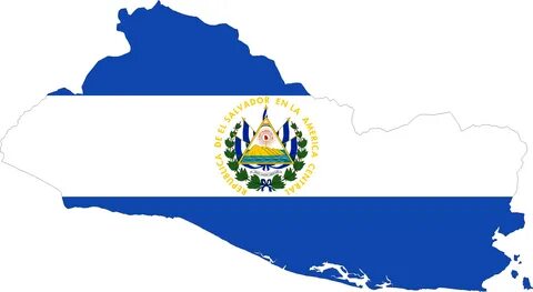 El Salvador Flag Map Clipart - El Salvador Country Flag - (2