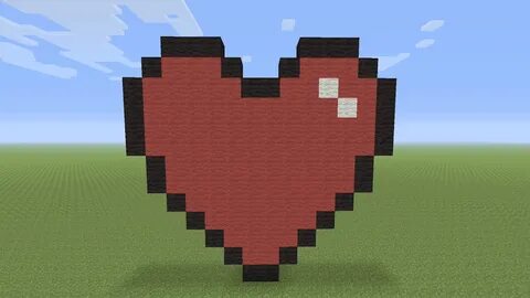 Minecraft Heart Pixel Art Grid Mobil Pribadi