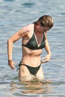 Ellen Pompeo - Wearing a sexy wet bikini on a beach in Maui 