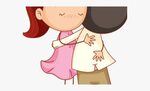 Hug Clipart Person - Girl And Boy Hugging Cartoon , Transpar