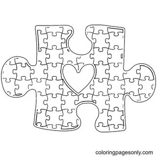 Free Autism Ribbon Coloring Pages - Autism Awareness Colorin