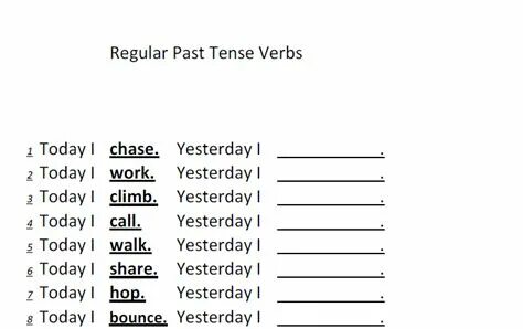 Regular Past Tense Verbs : Regular Verbs With Past Tense - S