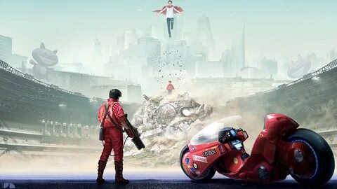 Wallpaper : Akira, Shotaro Kaneda, tetsuo shima, motorcycle,