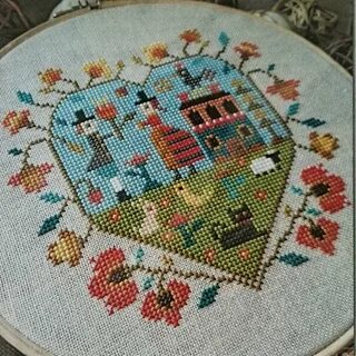 Spring Heart Cross Stitch Pattern Barbara Ana Designs