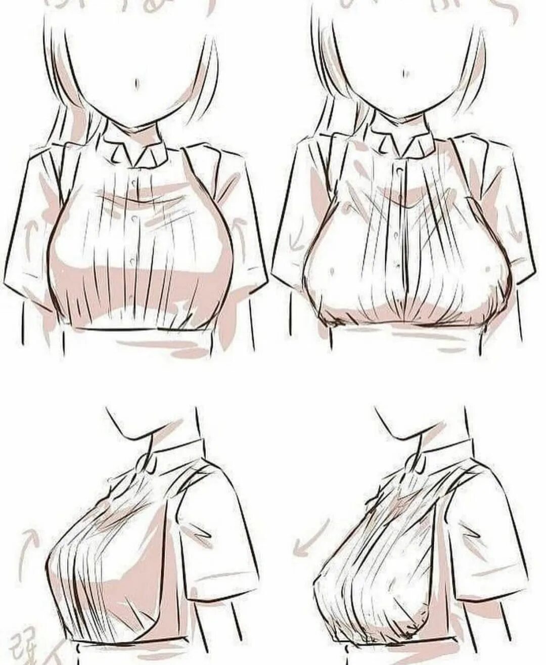 как нарисовать грудь как у аниме фото 8