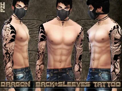 The Sims Resource - Dragon Back and Sleeves Tattoo