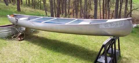 16 Foot Sea King Aluminum Canoe Flat Bottom Square Stern Gun