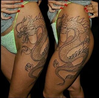 Thigh Tattoo #ThighTattoo Dragon tattoo outline, Dragon tatt
